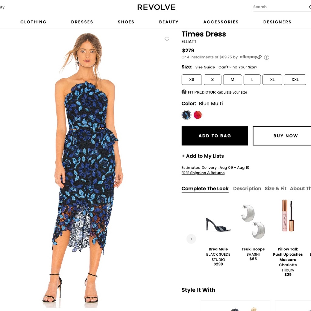 Elliatt Times Dress in Blue/Black